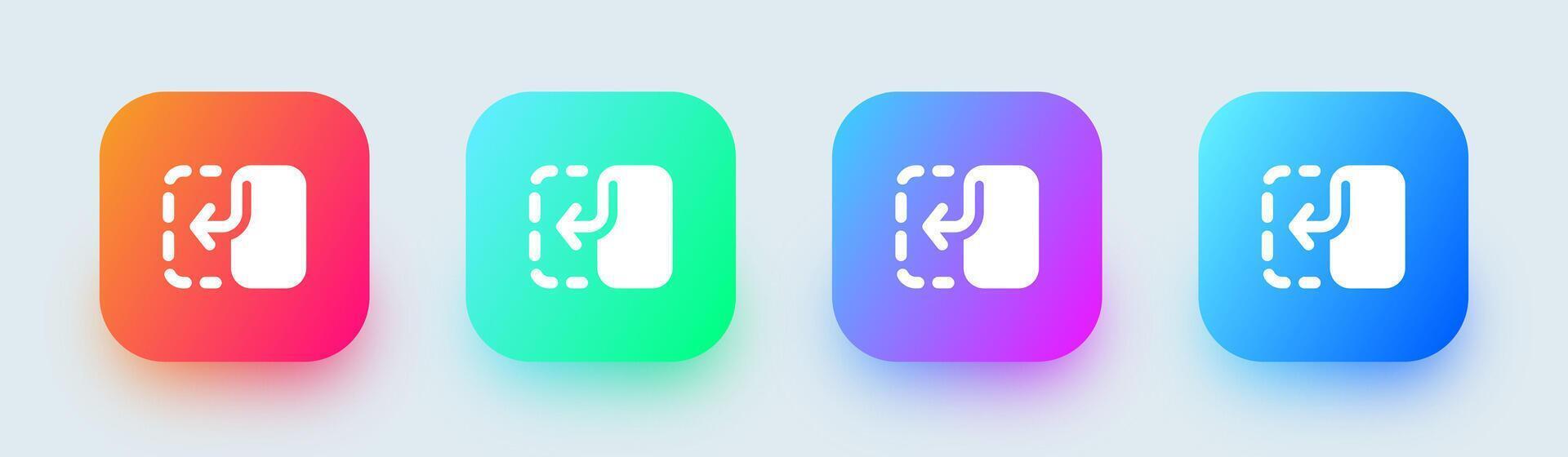 Flip solid icon in square gradient colors. Switch signs vector illustration.