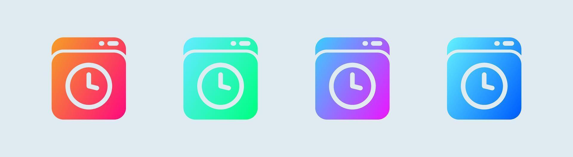 History solid icon in gradient colors. Time signs vector illustration.