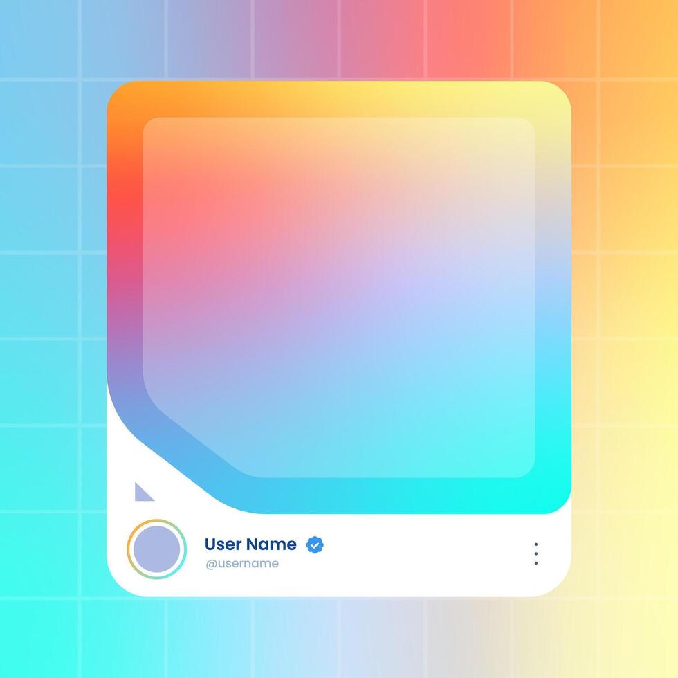 Social media frame isolated template. Colorful social media interface. vector