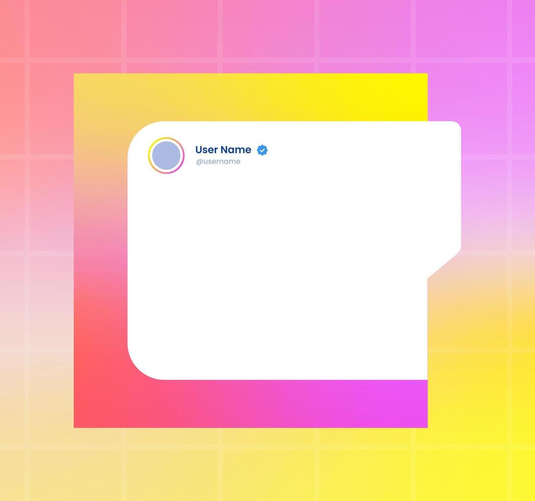 Social media frame isolated template. Colorful social media interface. vector
