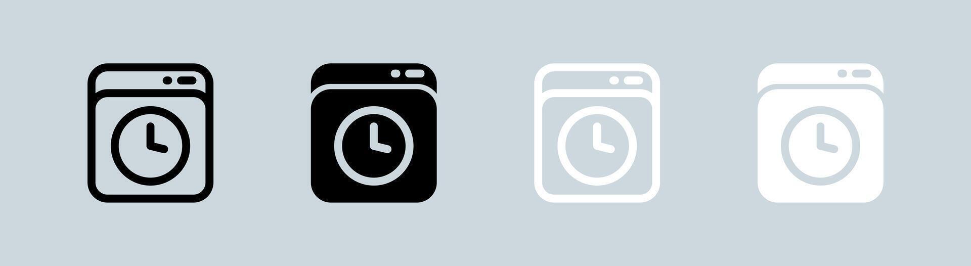 History icon set in black and white. Time signs vector illustration.