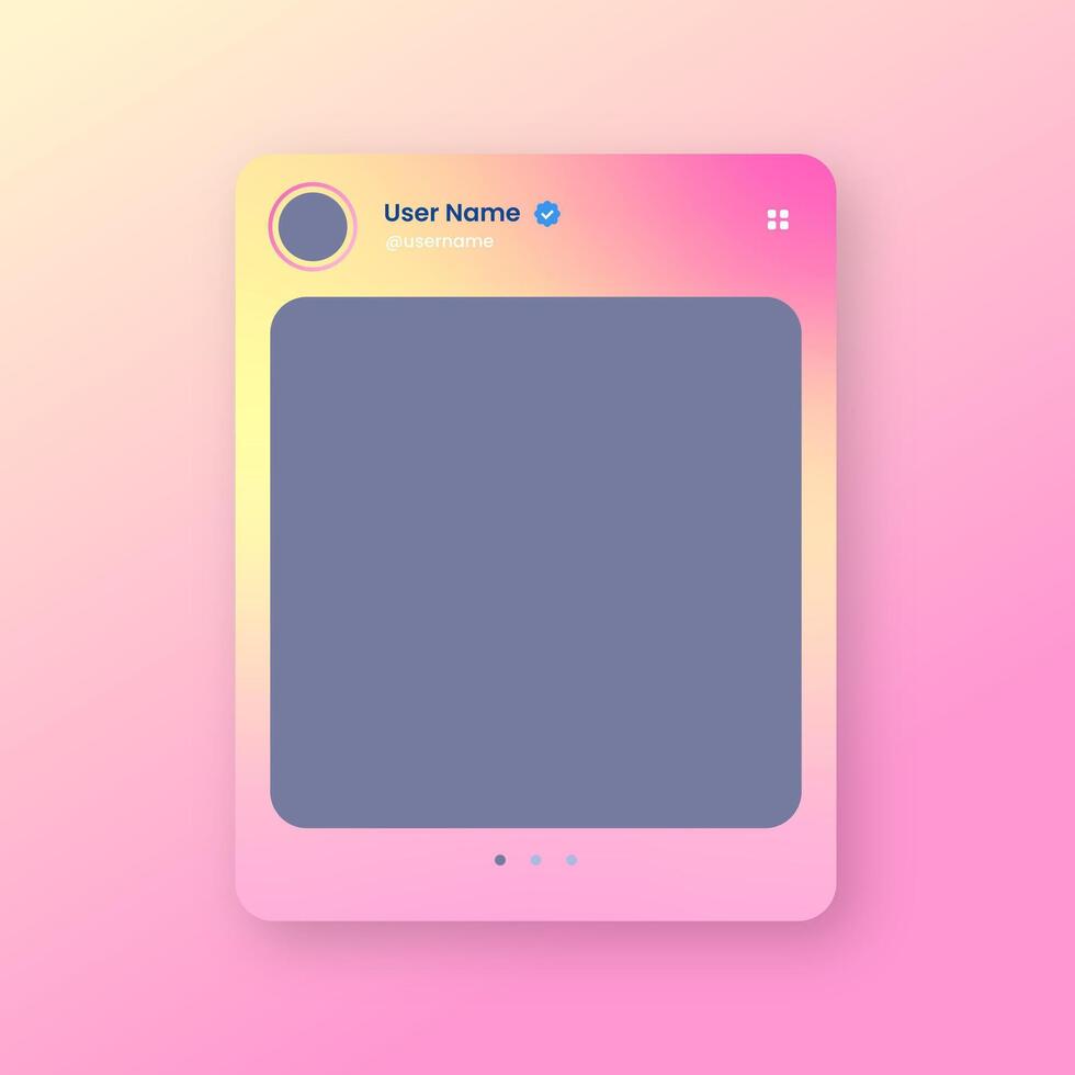 Social media frame isolated template. Colorful social media interface. vector