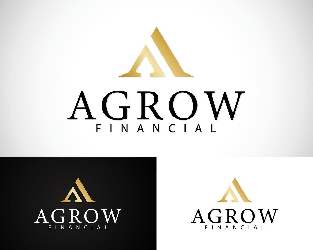 letter A financial logo creative design concept arrow vector