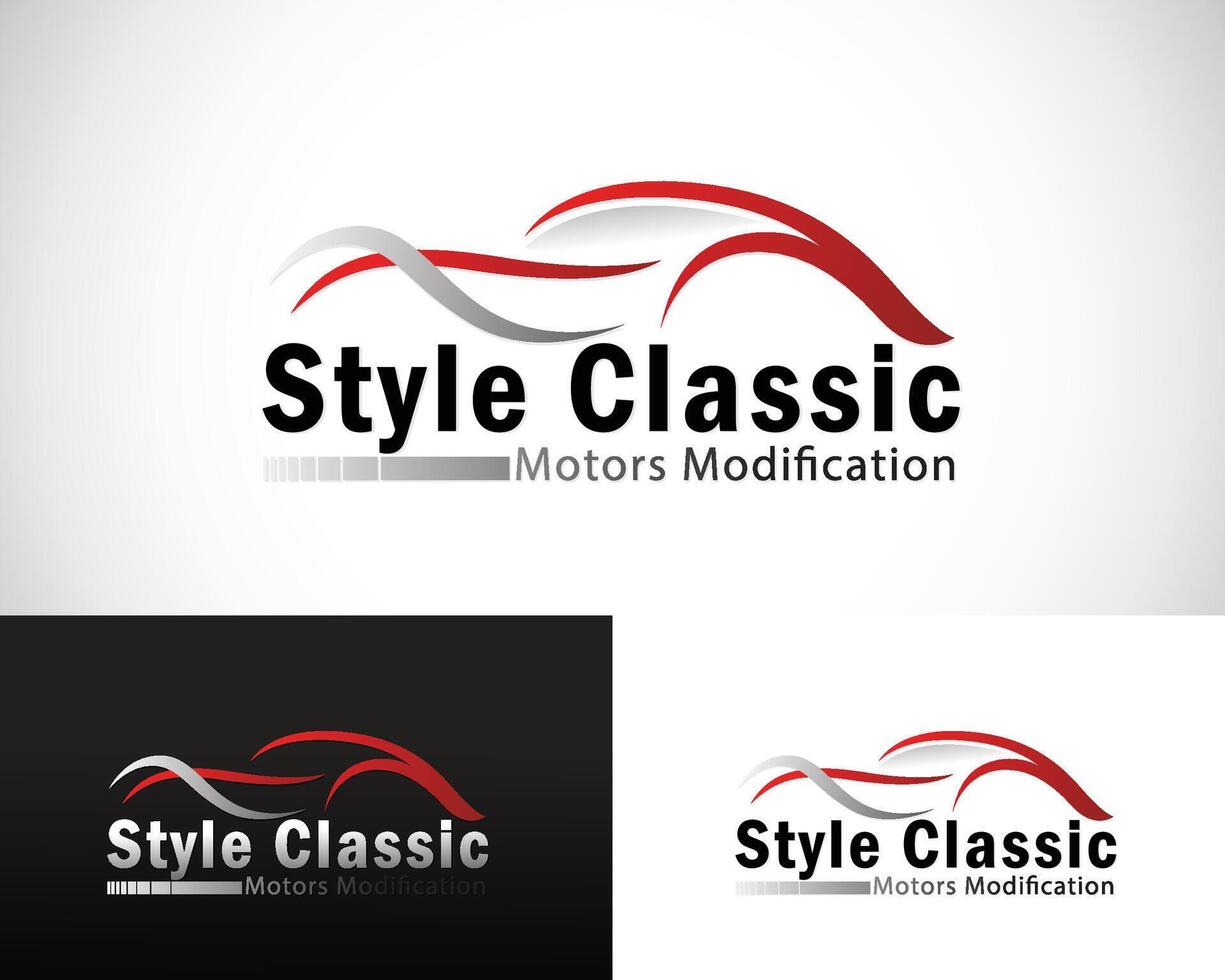 car classic logo creative dealer rental service modification design concept vector