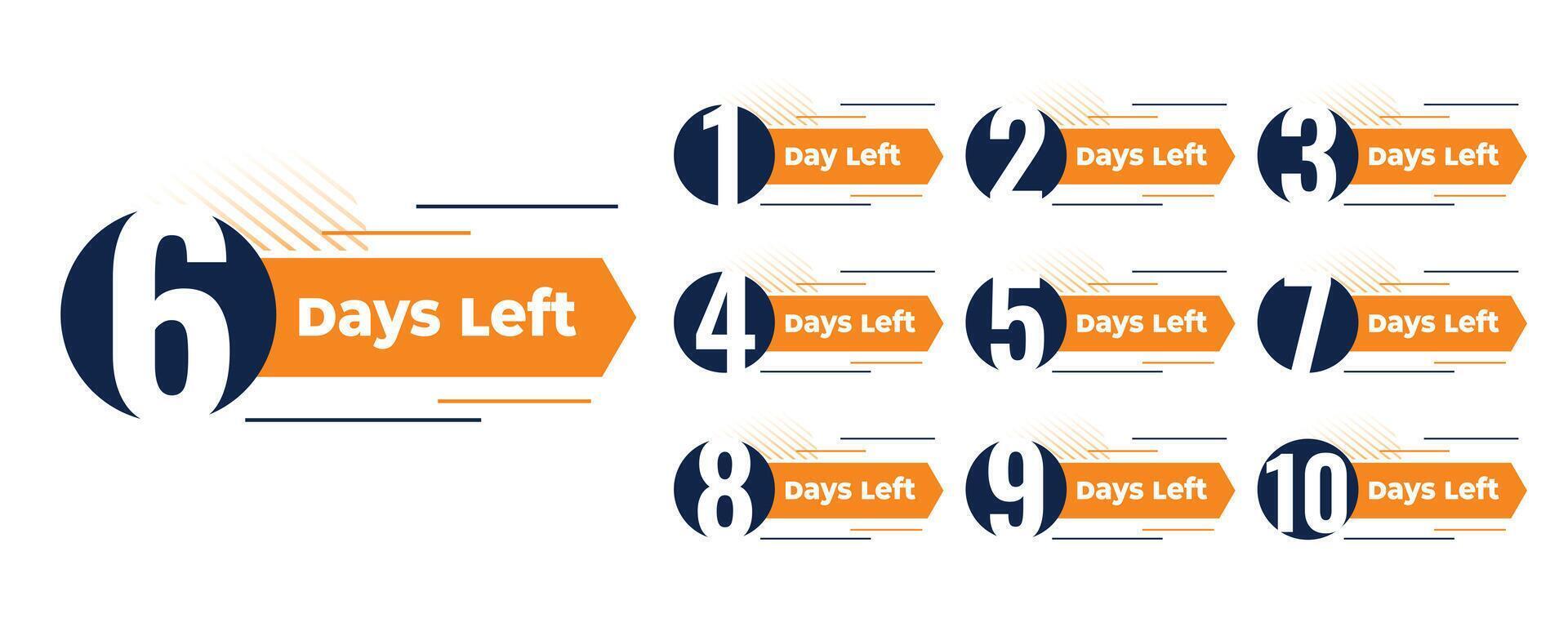 number of days left banner design vector