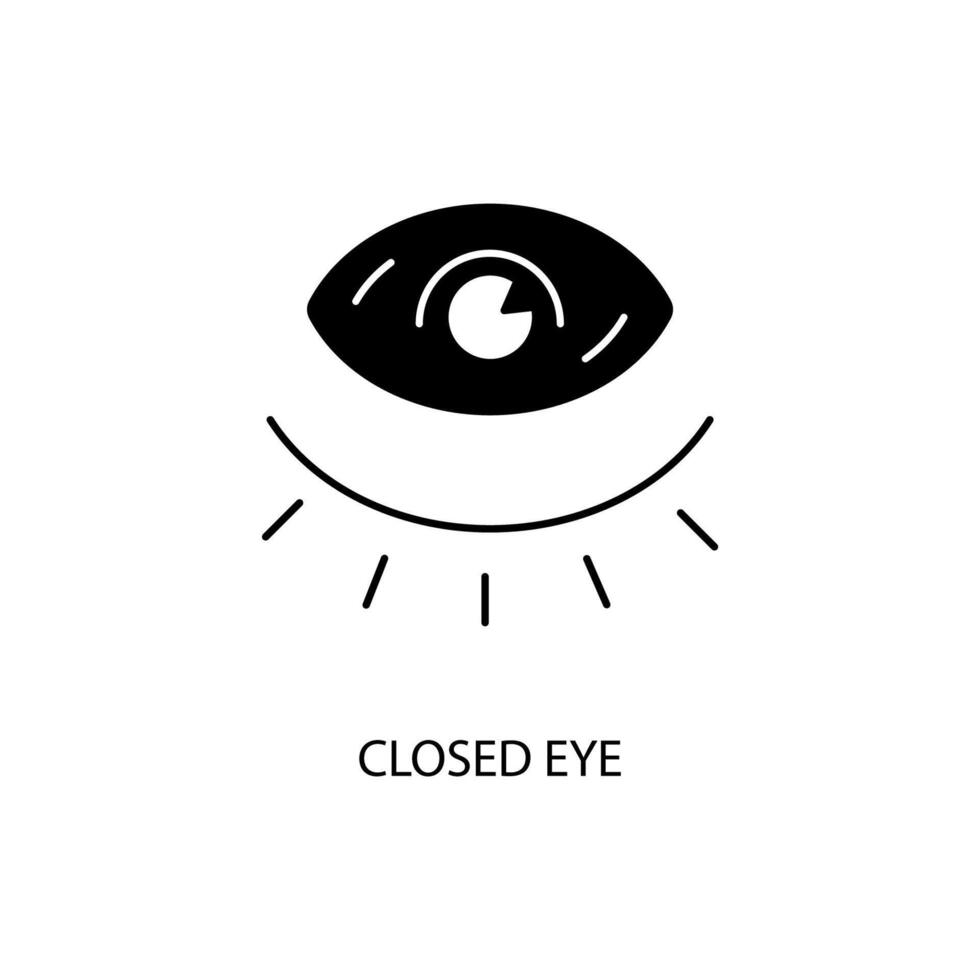 closed eye concept line icon. Simple element illustration. closed eye concept outline symbol design. vector