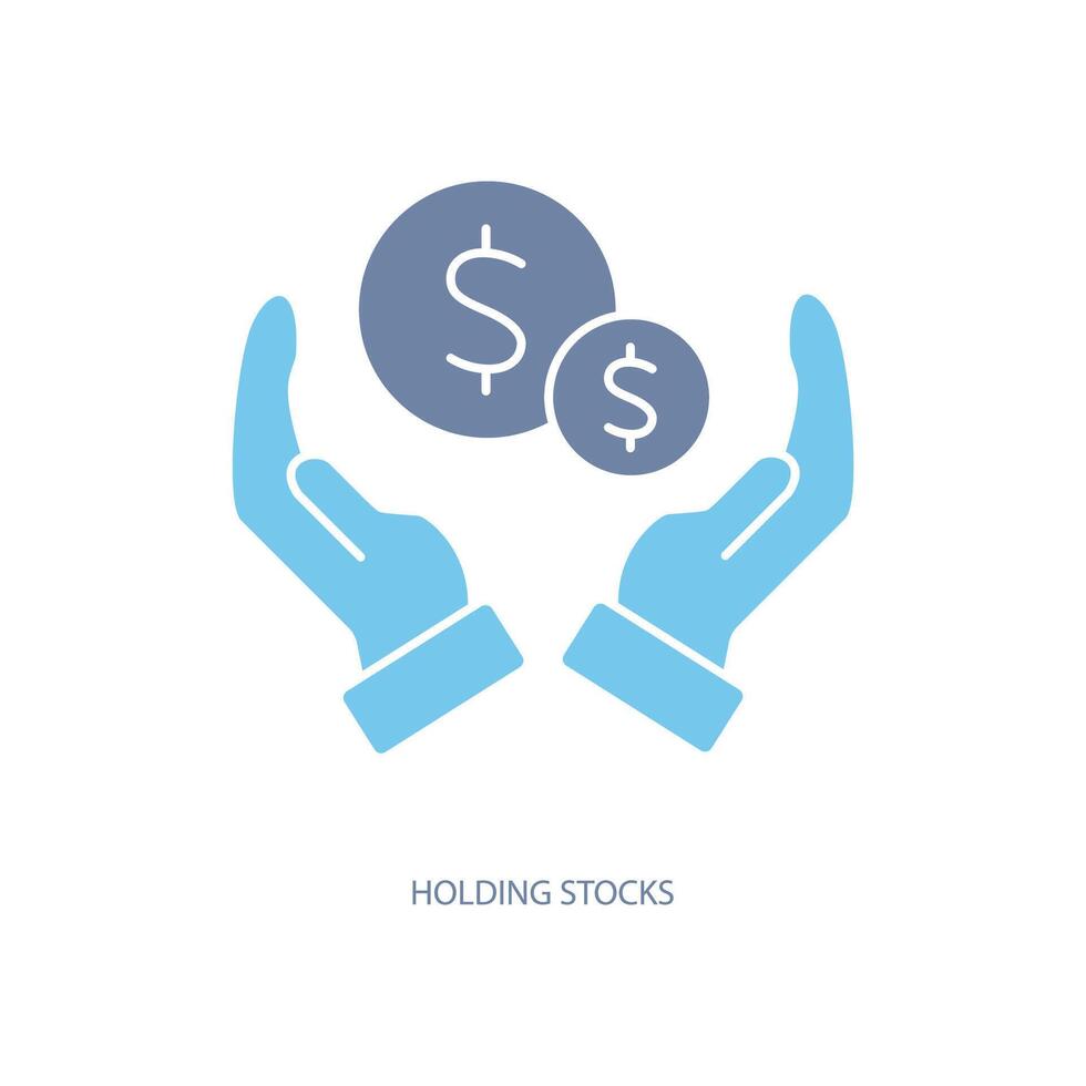 holding stocks concept line icon. Simple element illustration. holding stocks concept outline symbol design. vector