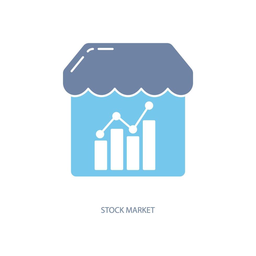 stock market concept line icon. Simple element illustration. stock market concept outline symbol design. vector