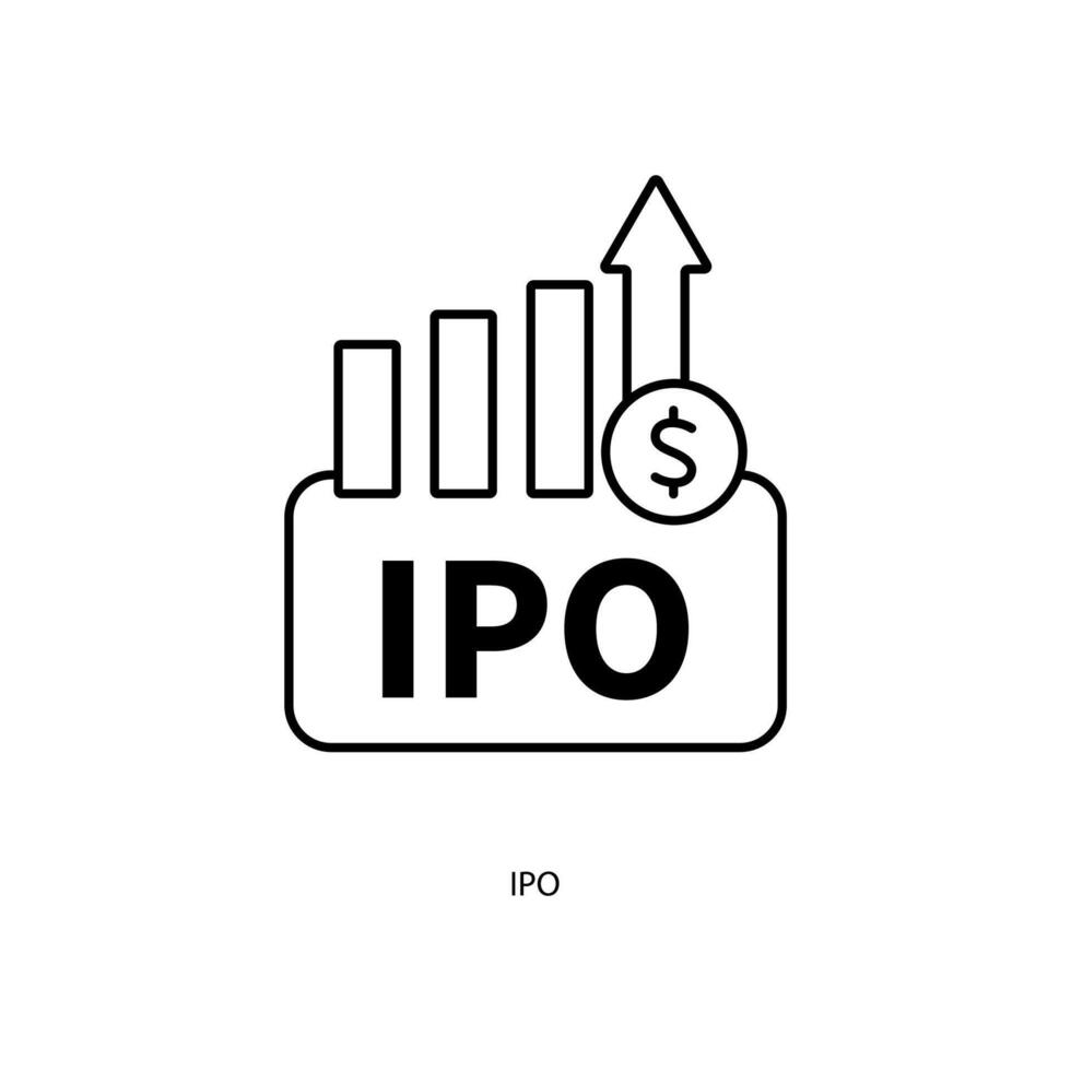 ipo concepto línea icono. sencillo elemento ilustración. ipo concepto contorno símbolo diseño. vector