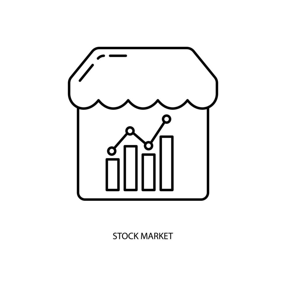 stock market concept line icon. Simple element illustration. stock market concept outline symbol design. vector