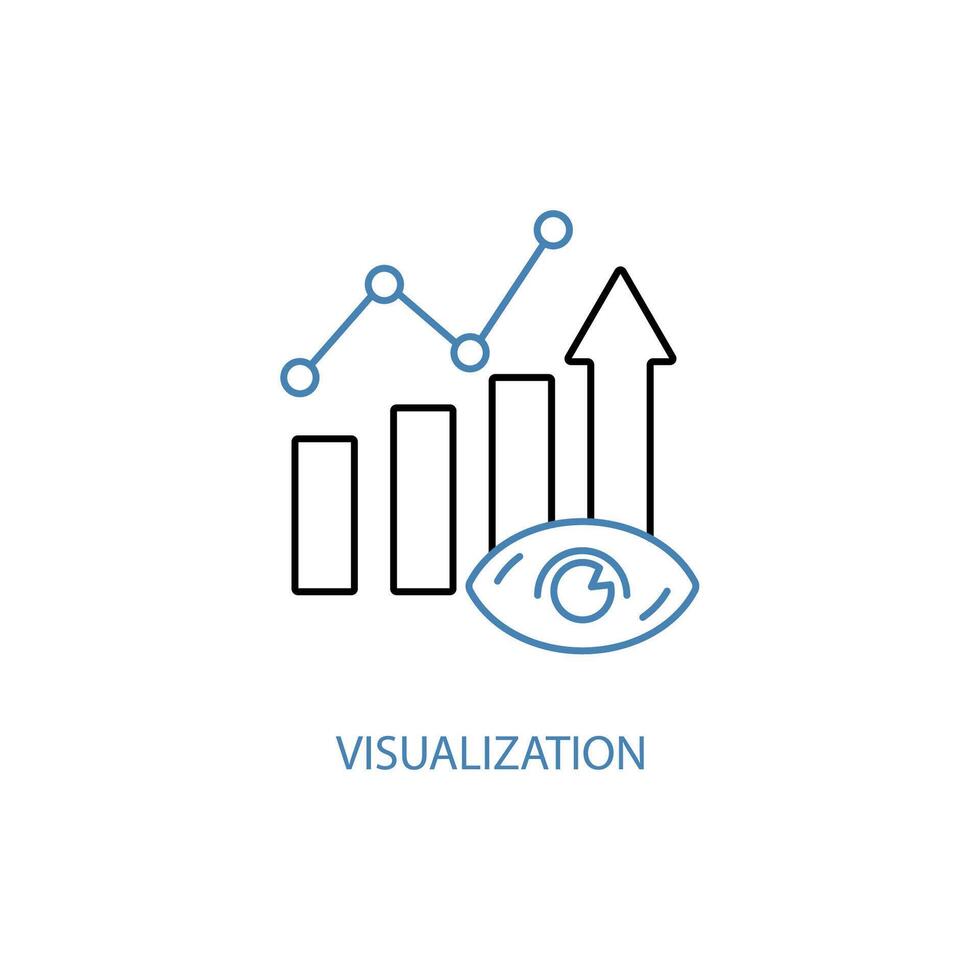 visualization concept line icon. Simple element illustration. visualization concept outline symbol design. vector