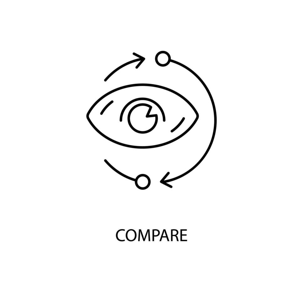 comparar concepto línea icono. sencillo elemento ilustración. comparar concepto contorno símbolo diseño. vector