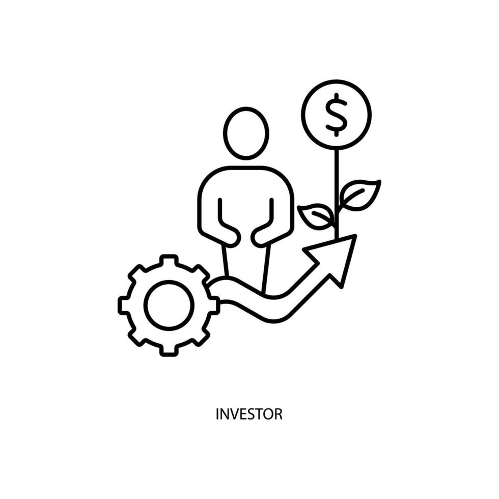 investor concept line icon. Simple element illustration. investor concept outline symbol design. vector