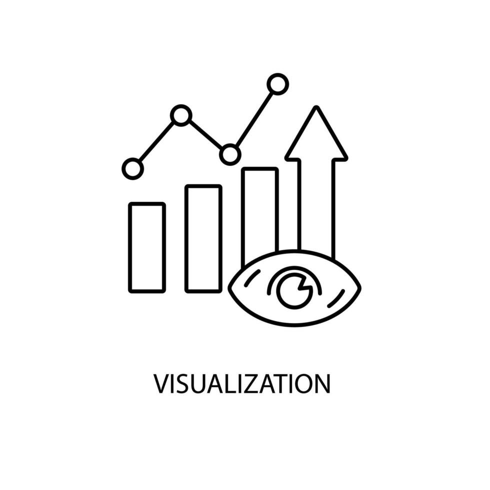 visualization concept line icon. Simple element illustration. visualization concept outline symbol design. vector