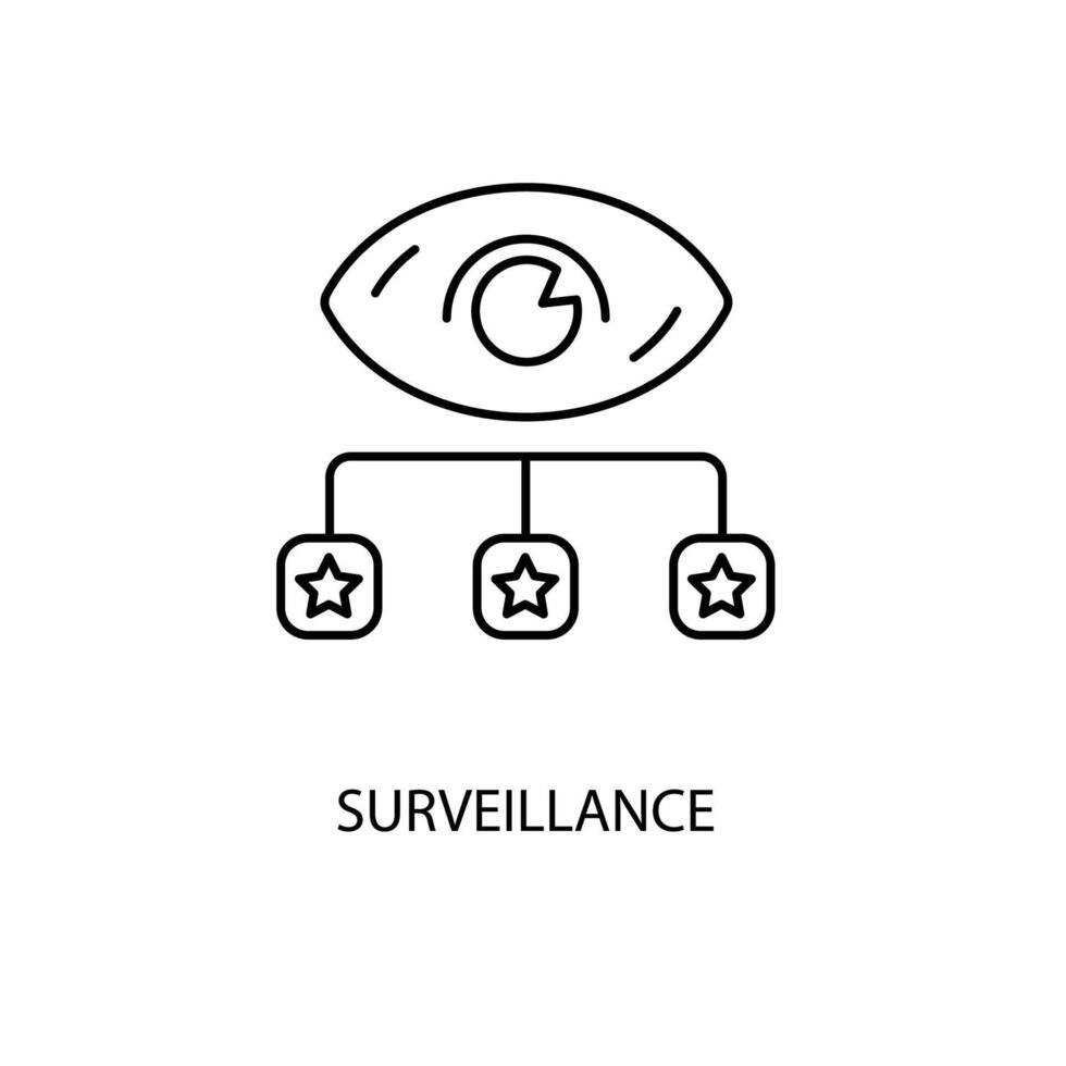 surveillance icons set. Set of editable stroke icons.Vector set of surveillance vector