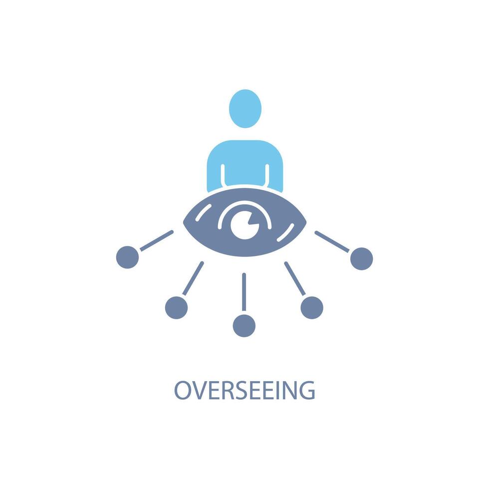 overseeing concept line icon. Simple element illustration. overseeing concept outline symbol design. vector