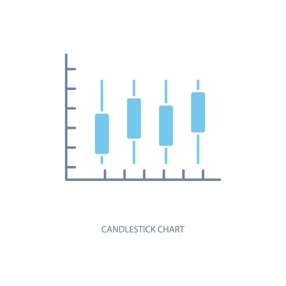 candlestick chart concept line icon. Simple element illustration. candlestick chart concept outline symbol design. vector