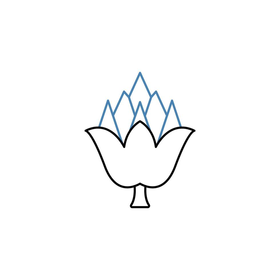 artichoke concept line icon. Simple element illustration. artichoke concept outline symbol design. vector