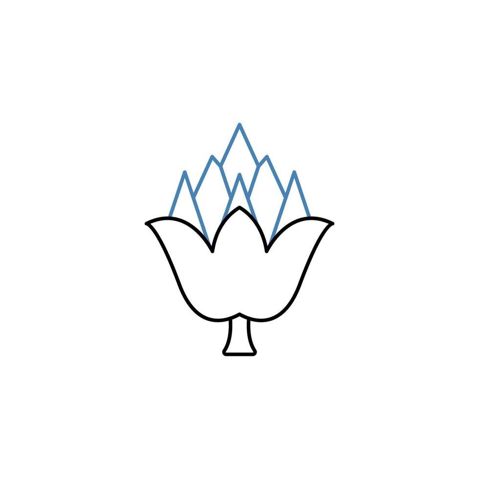 artichoke concept line icon. Simple element illustration. artichoke concept outline symbol design. vector