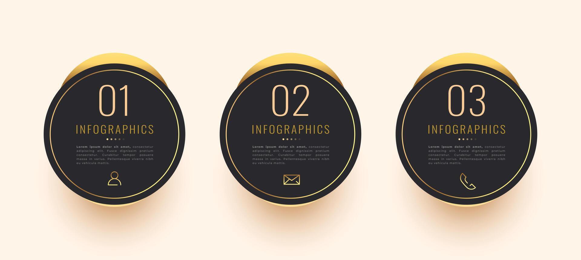 three category options infographic banner for premium presentation vector