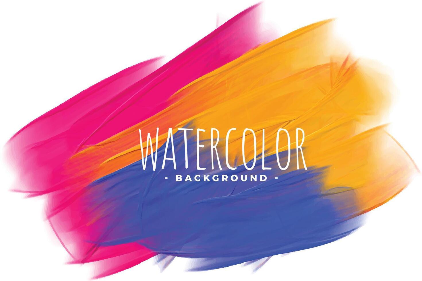 pink yellow and blue watercolor texture background vector