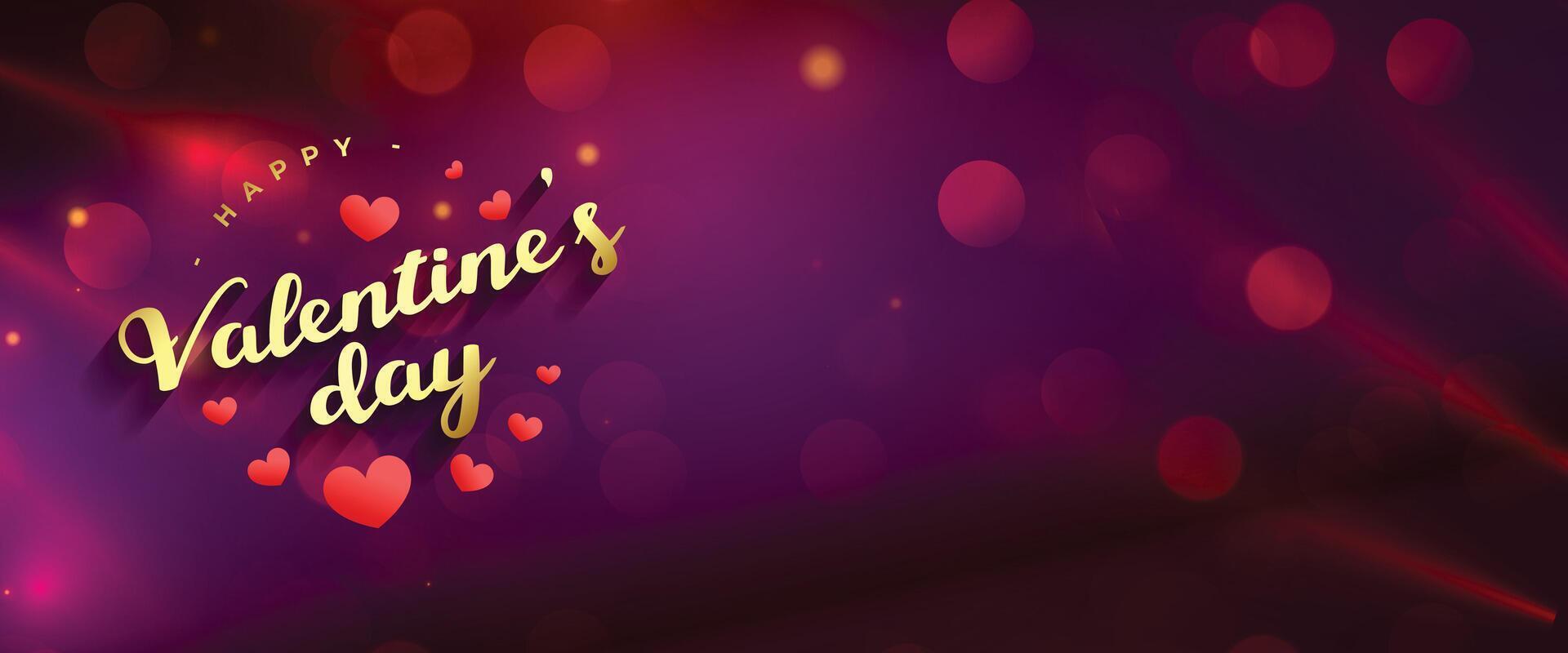 romantic bokeh banner for your valentines day media posts vector