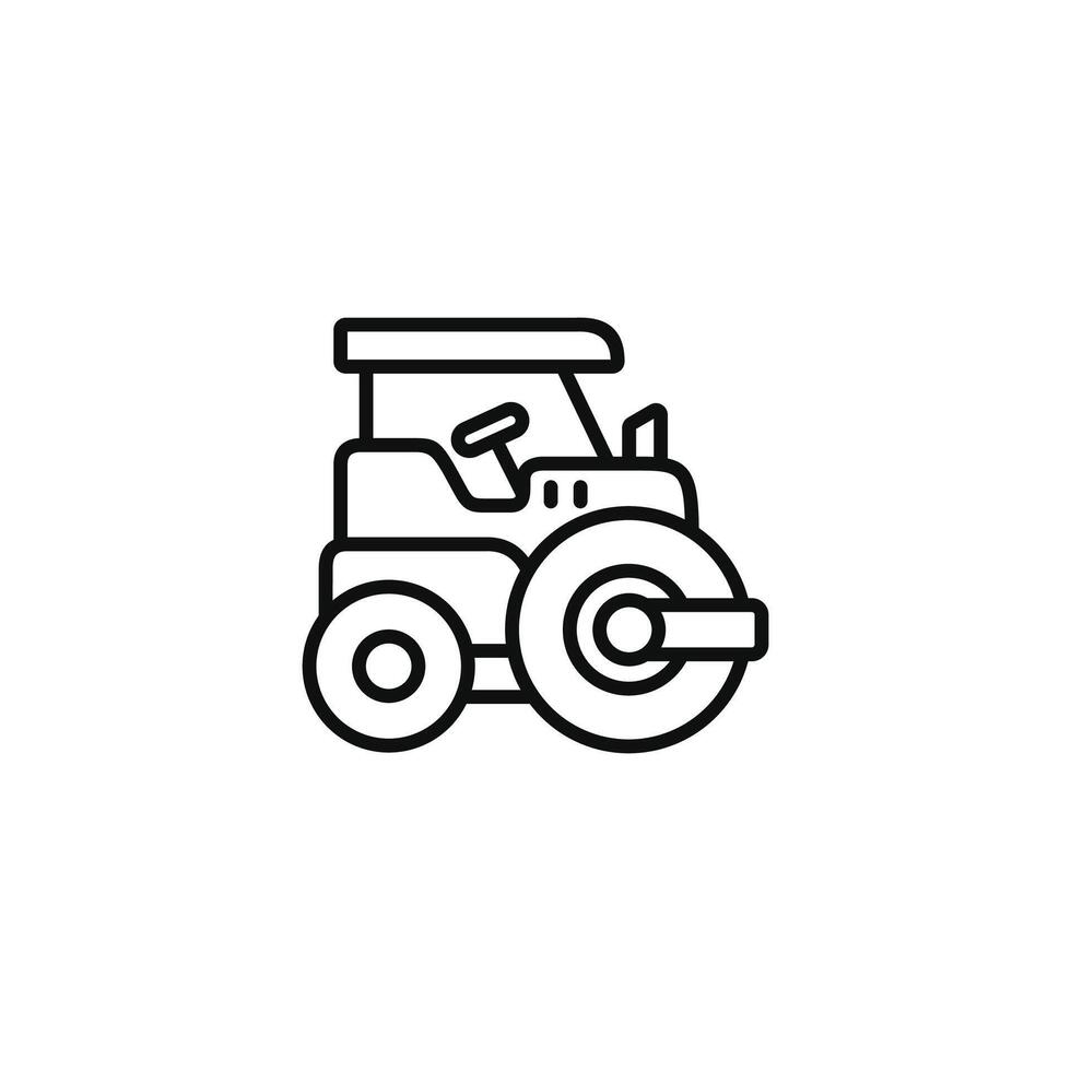 Steam roller line icon isolated on white background vector