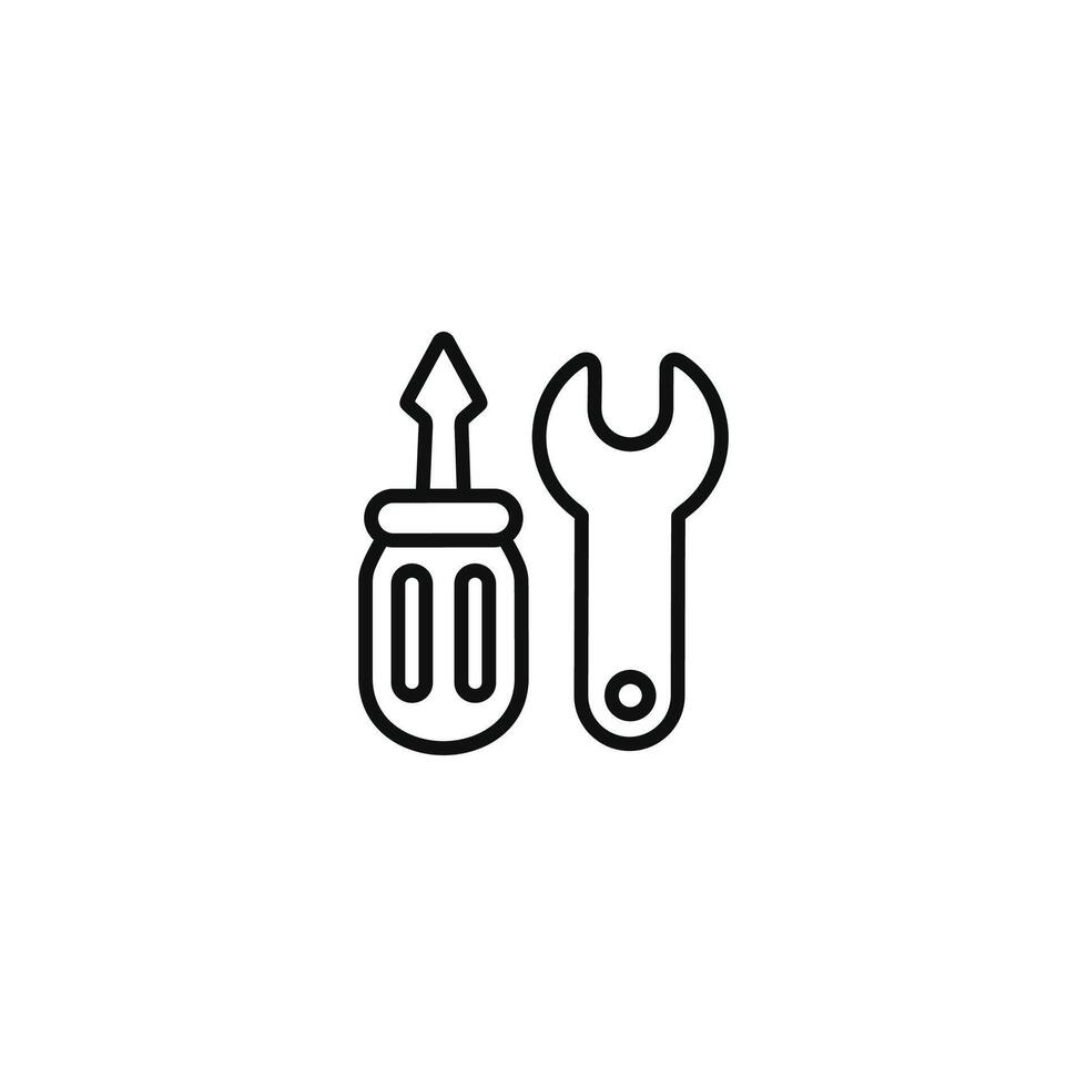 Tools line icon isolated on white background vector