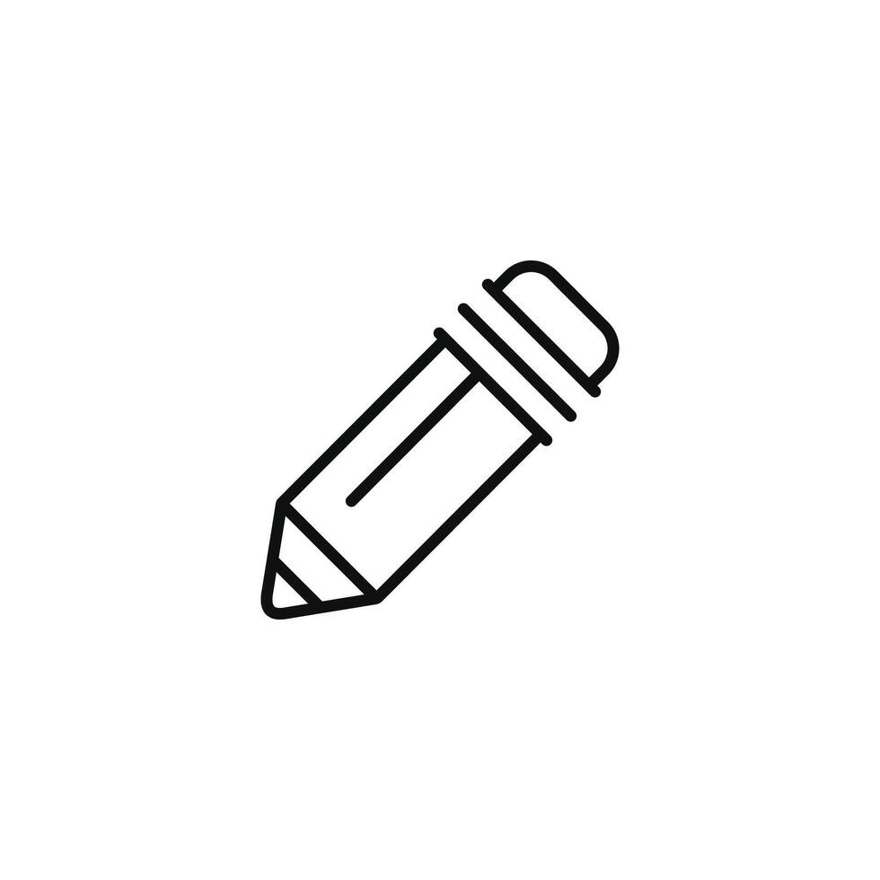 Pencil line icon isolated on white background vector