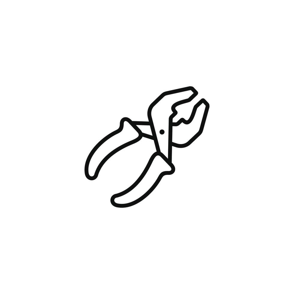 Pliers line icon isolated on white background vector