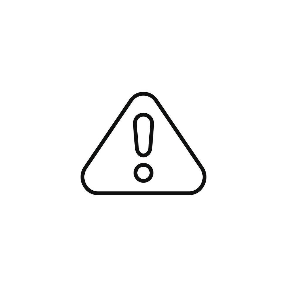 Warning line icon isolated on white background vector