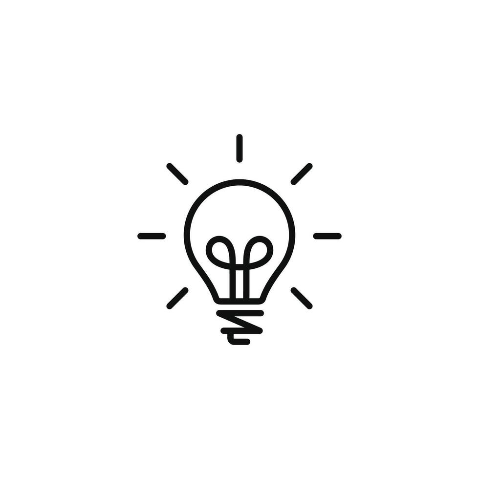Light bulb line icon isolated on white background vector