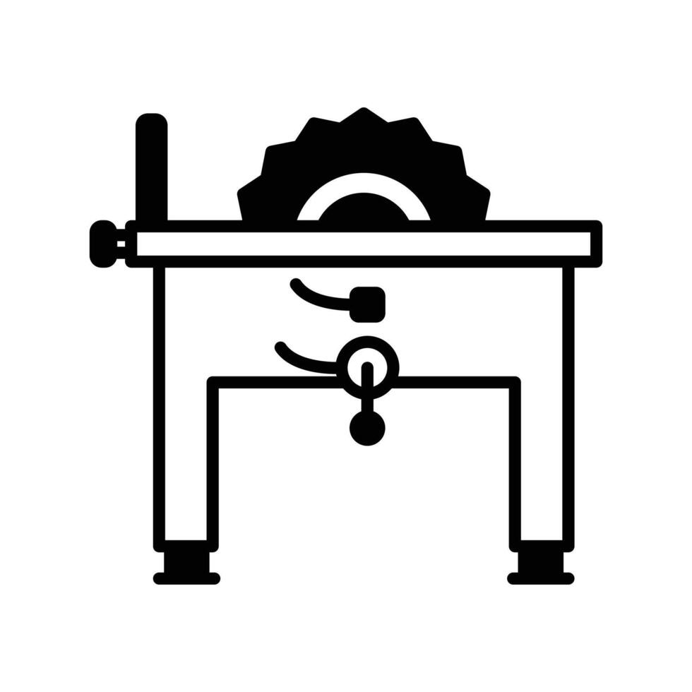 Table Saw icon. black fill icon vector