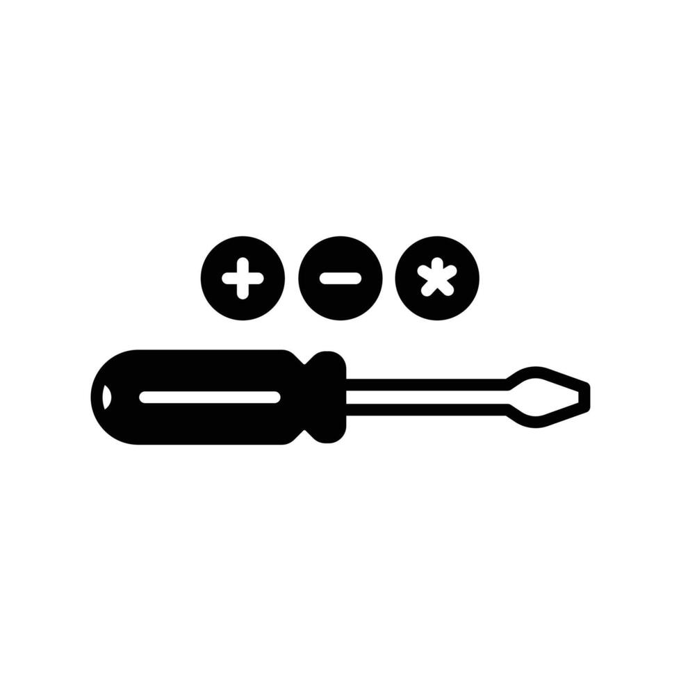 Screwdriver icon. black fill icon vector