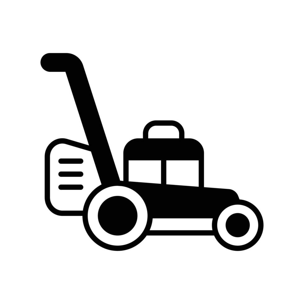 Lawn Mower icon. black fill icon vector