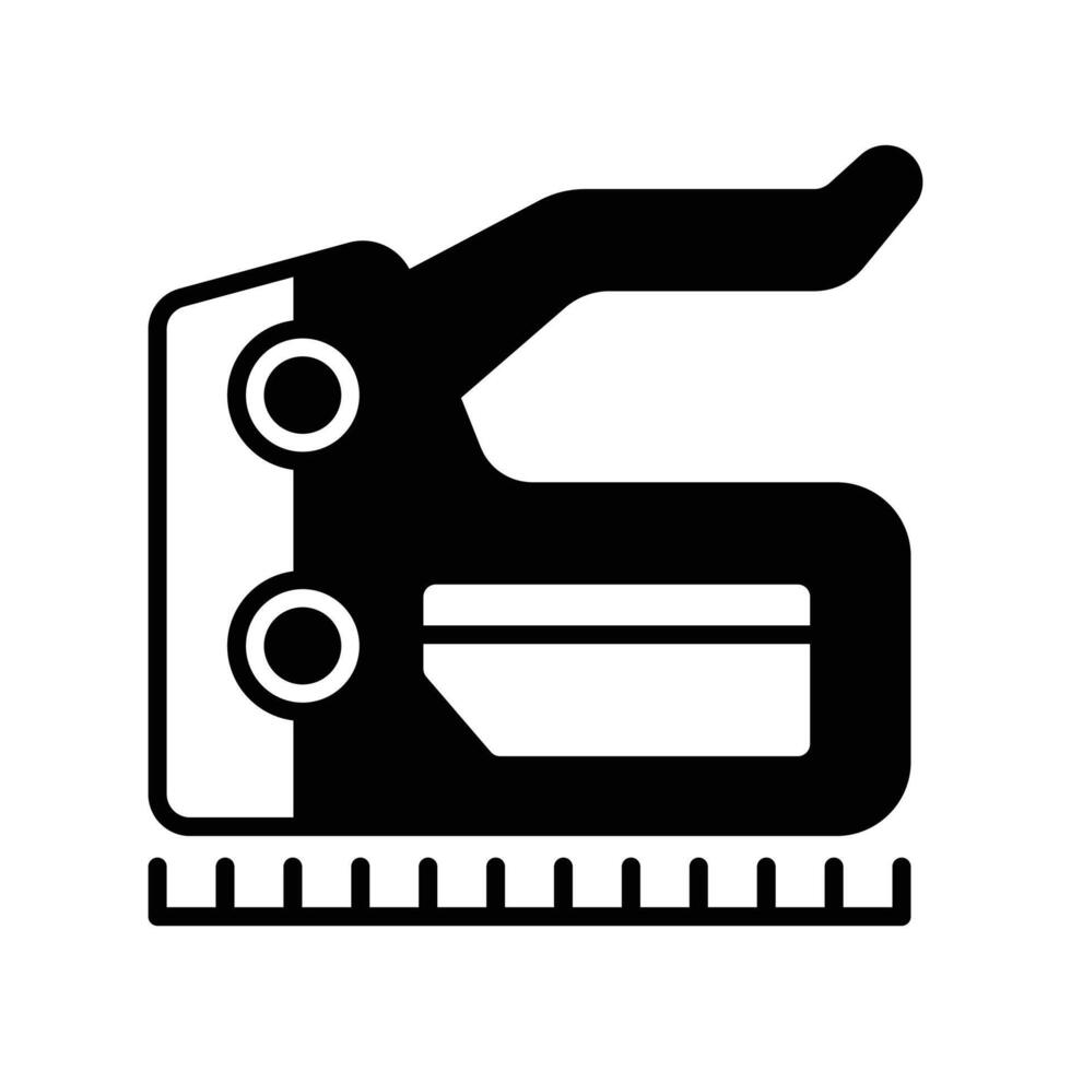 Staple Gun icon. black fill icon vector