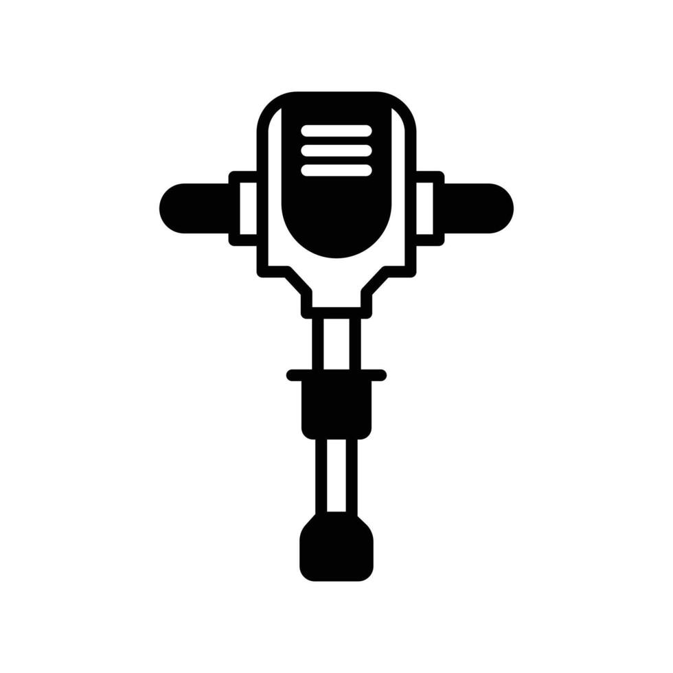 Jackhammer icon. black fill icon vector