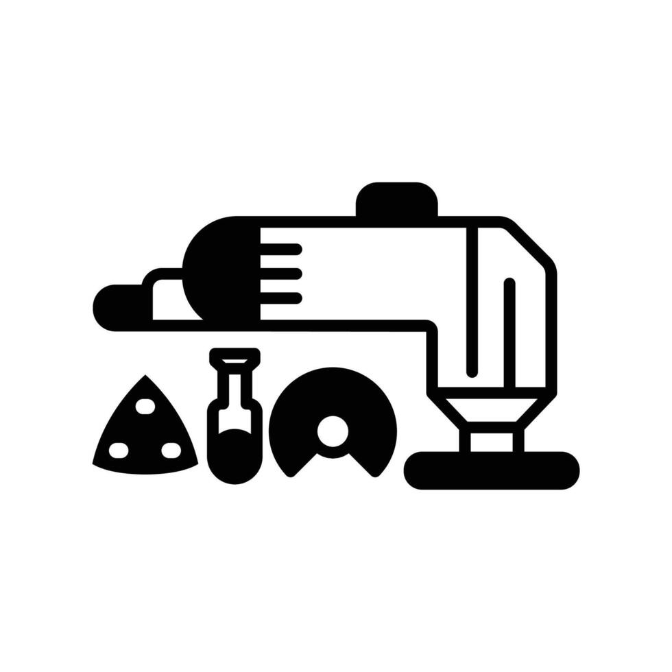 Oscillating Multi Tool icon. black fill icon vector