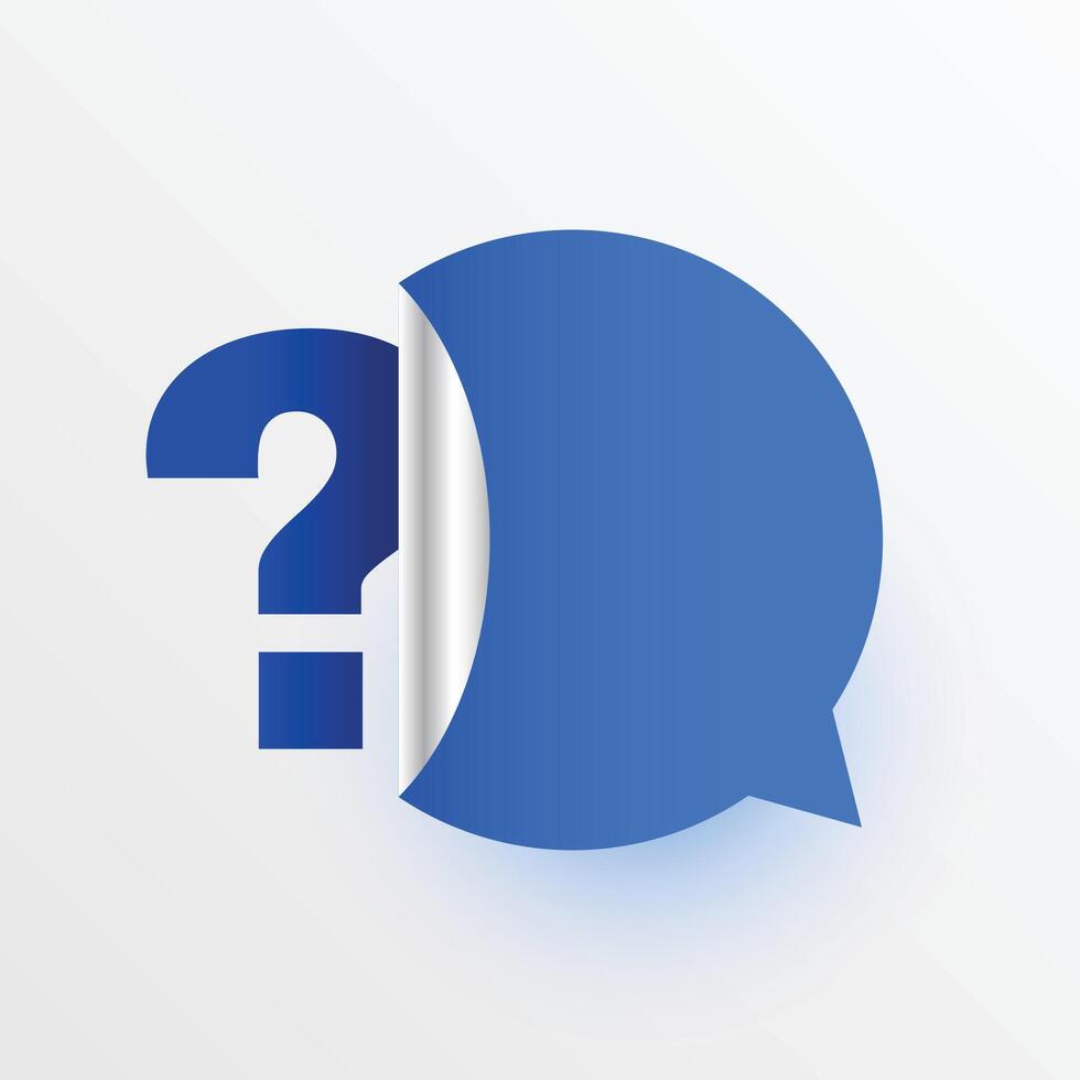 question mark sign with chat bubble sticker for ideas or speech vector