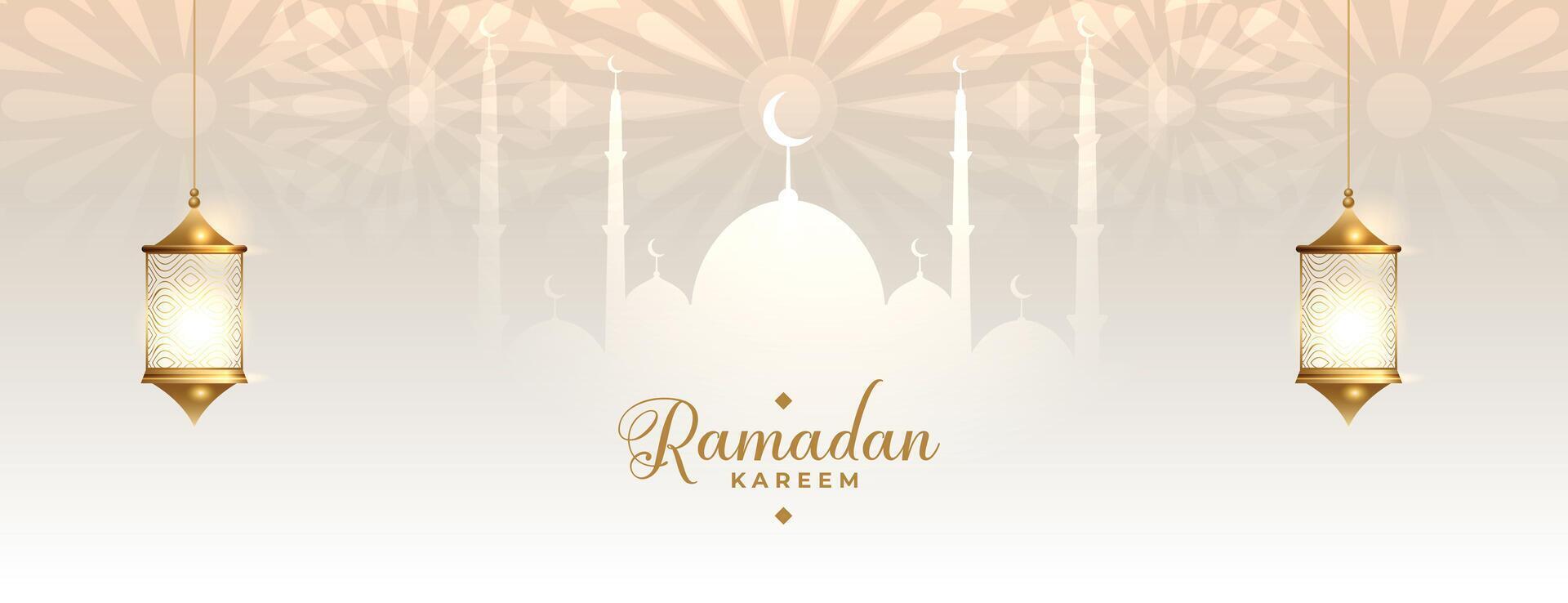 ramadan kareem traditional islamic banner design vector