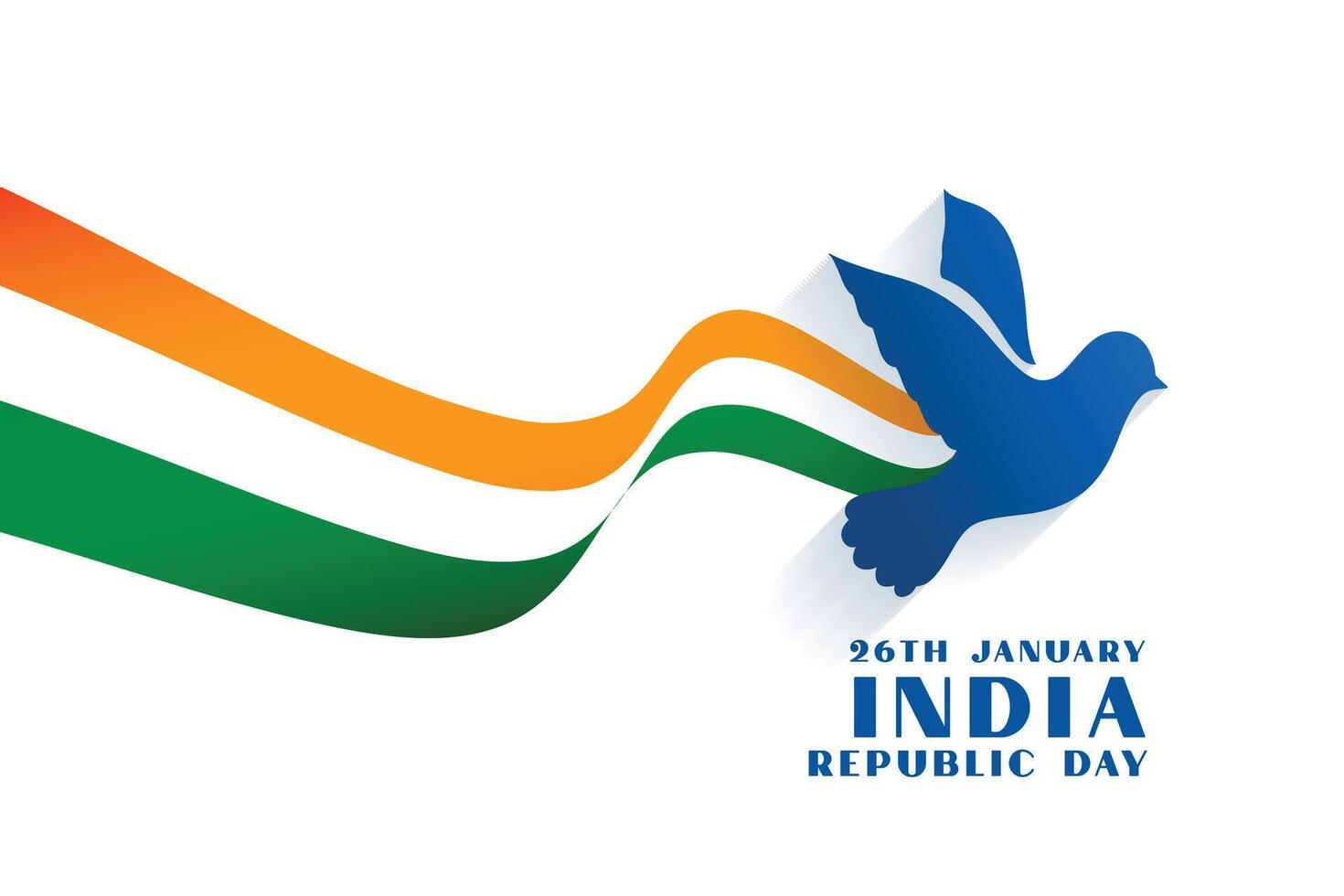 26th january republic day banner with peace bird pigeon vector
