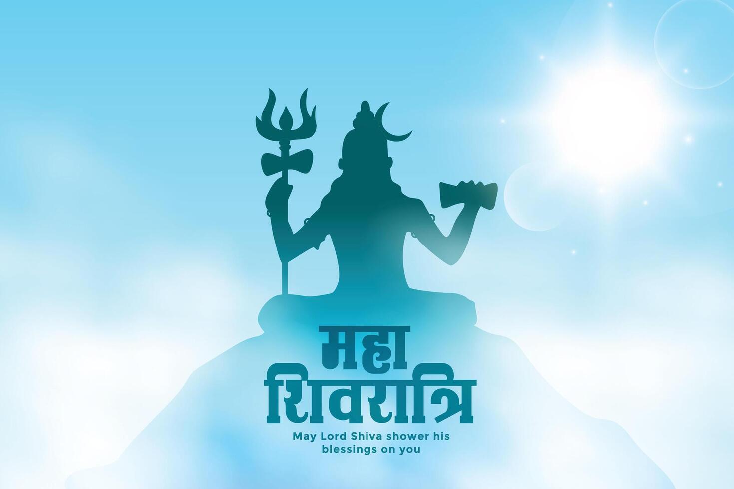 contento maha shivratri festival de señor shiva saludo antecedentes vector