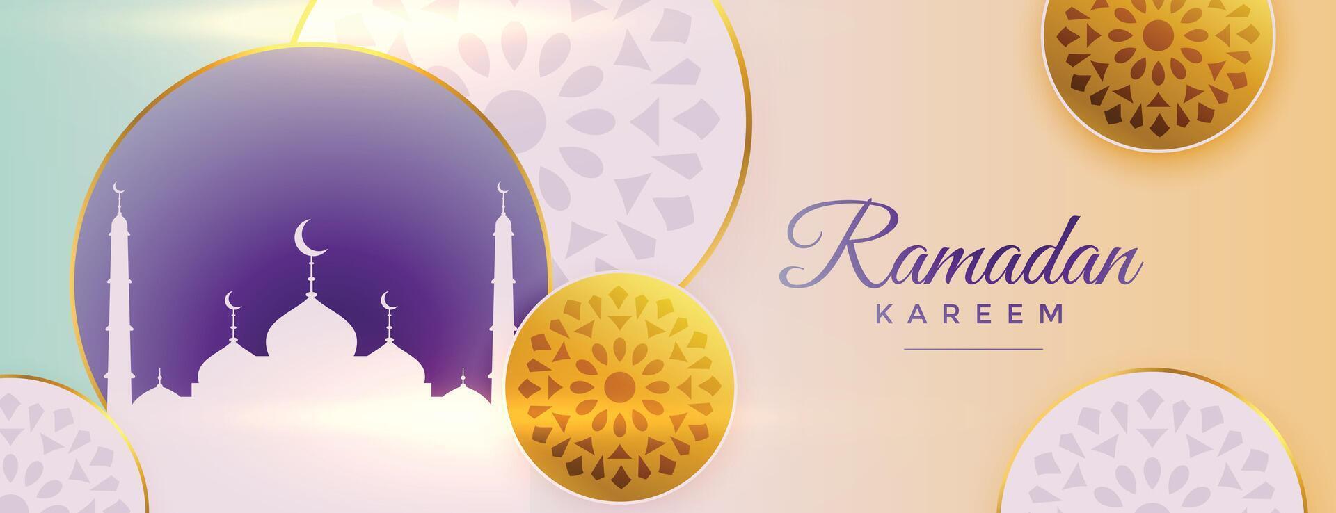 arabic ornamental ramadan kareem beautiful banner design vector