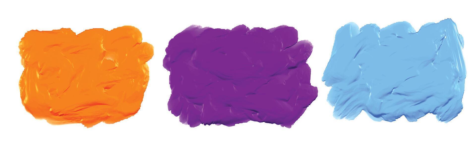 azul púrpura y naranja grueso acrílico acuarela textura vector