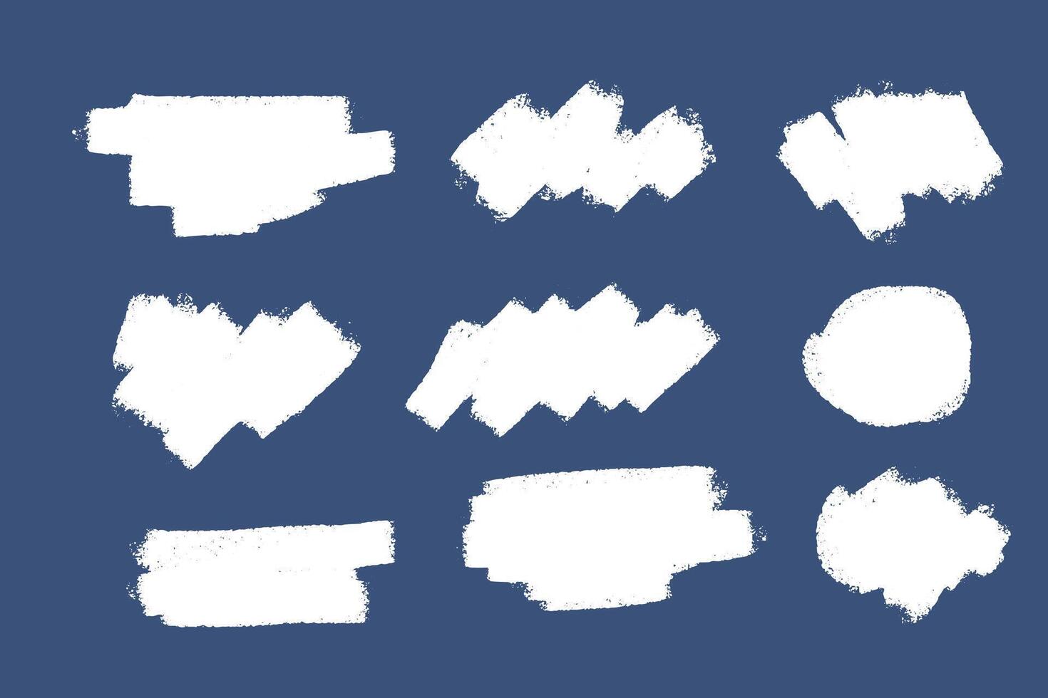 hand painted white grunge paint strokes collection vector