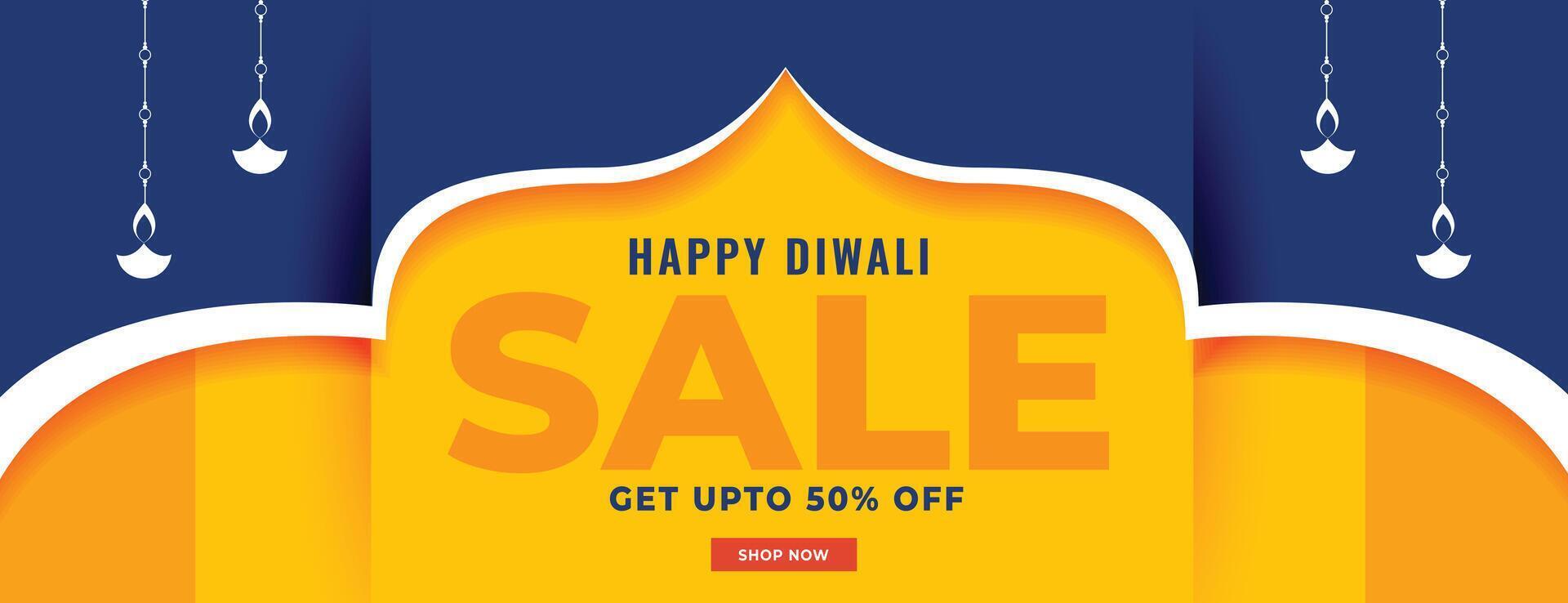 contento diwali rebaja y descuento web bandera vector