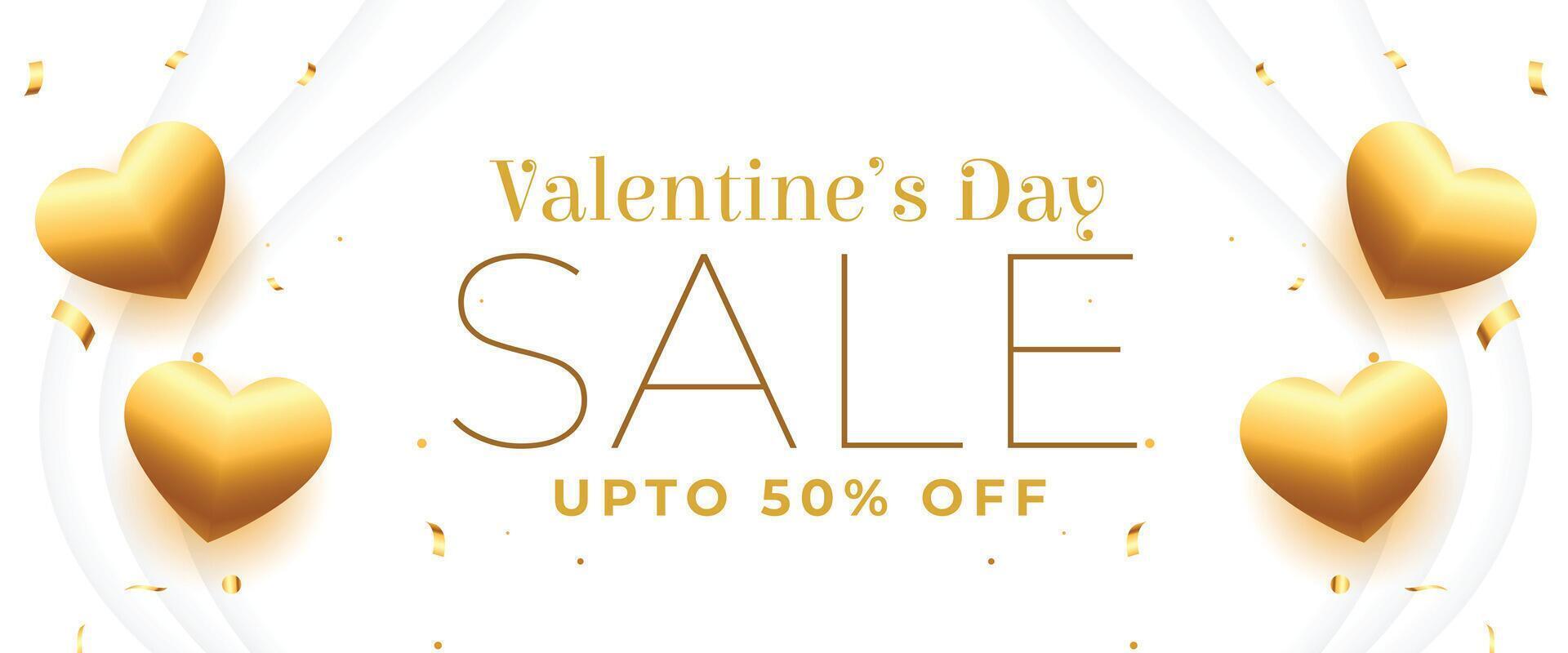 lovely sale banner for sending valentines day greetings vector