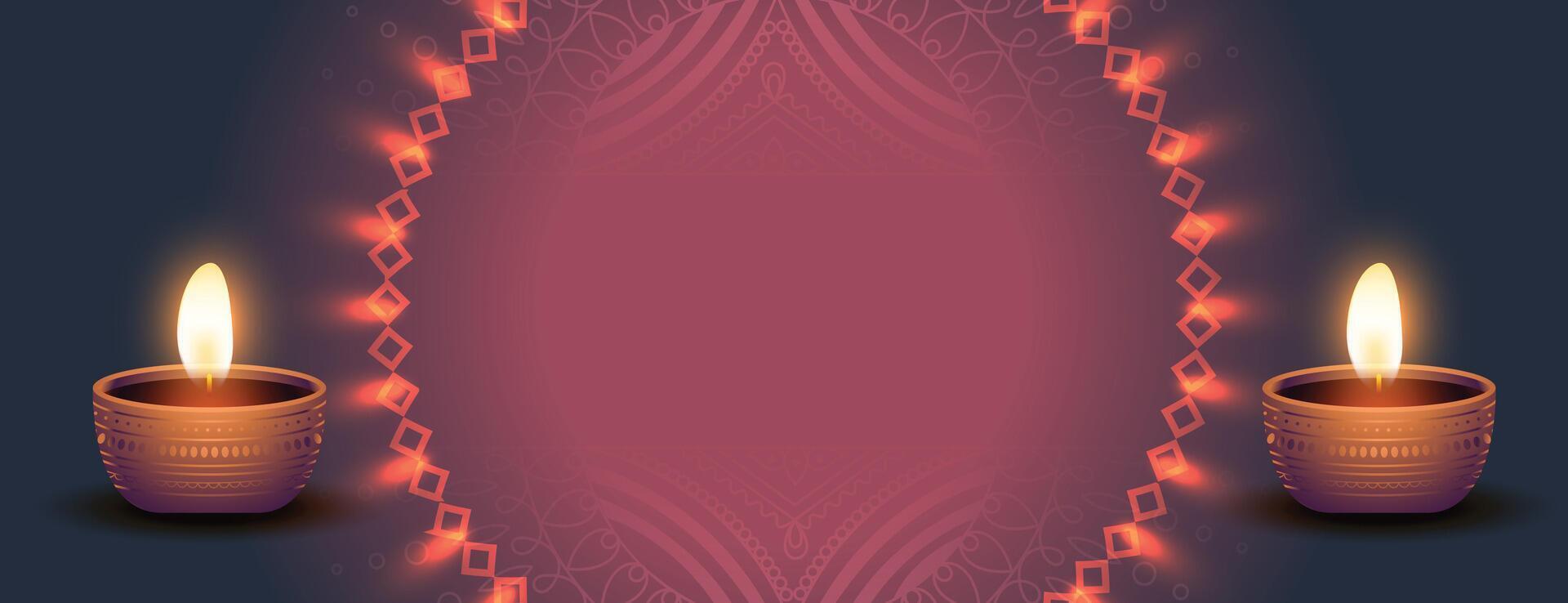 decorative diwali banner realistic design vector