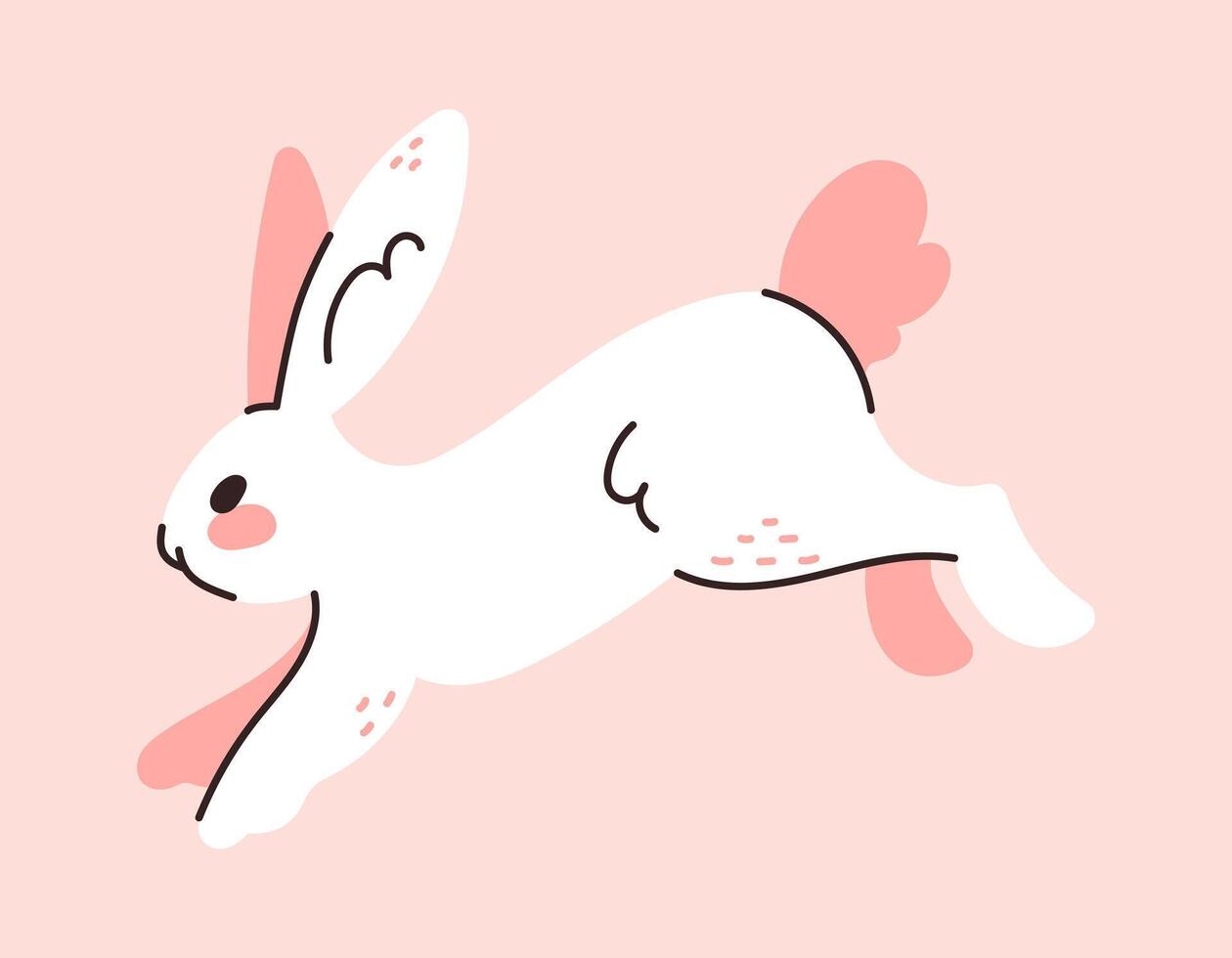 conjunto Pascua de Resurrección conejitos colección Conejo liebre dibujos animados linda personaje pastel colores vector