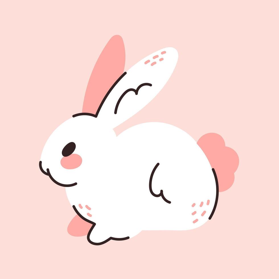 conjunto Pascua de Resurrección conejitos colección Conejo liebre dibujos animados linda personaje pastel colores vector